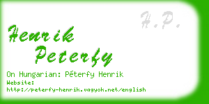 henrik peterfy business card